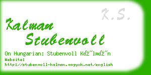 kalman stubenvoll business card